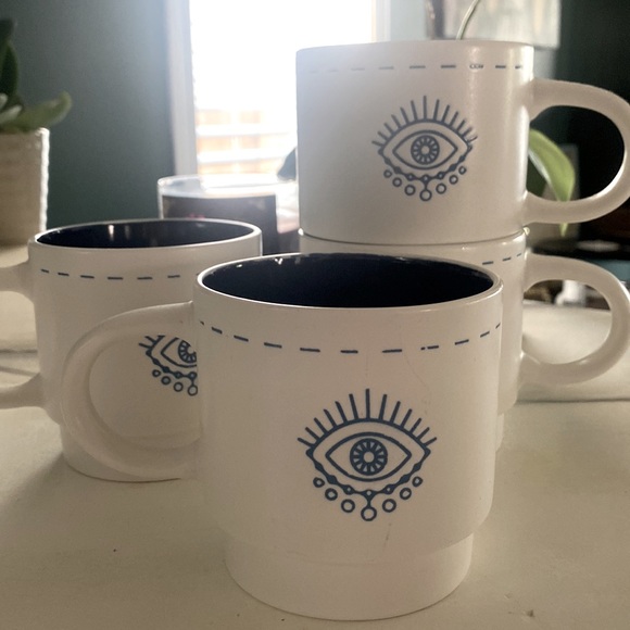 4 stackable evil eye coffee cups - Picture 2 of 3